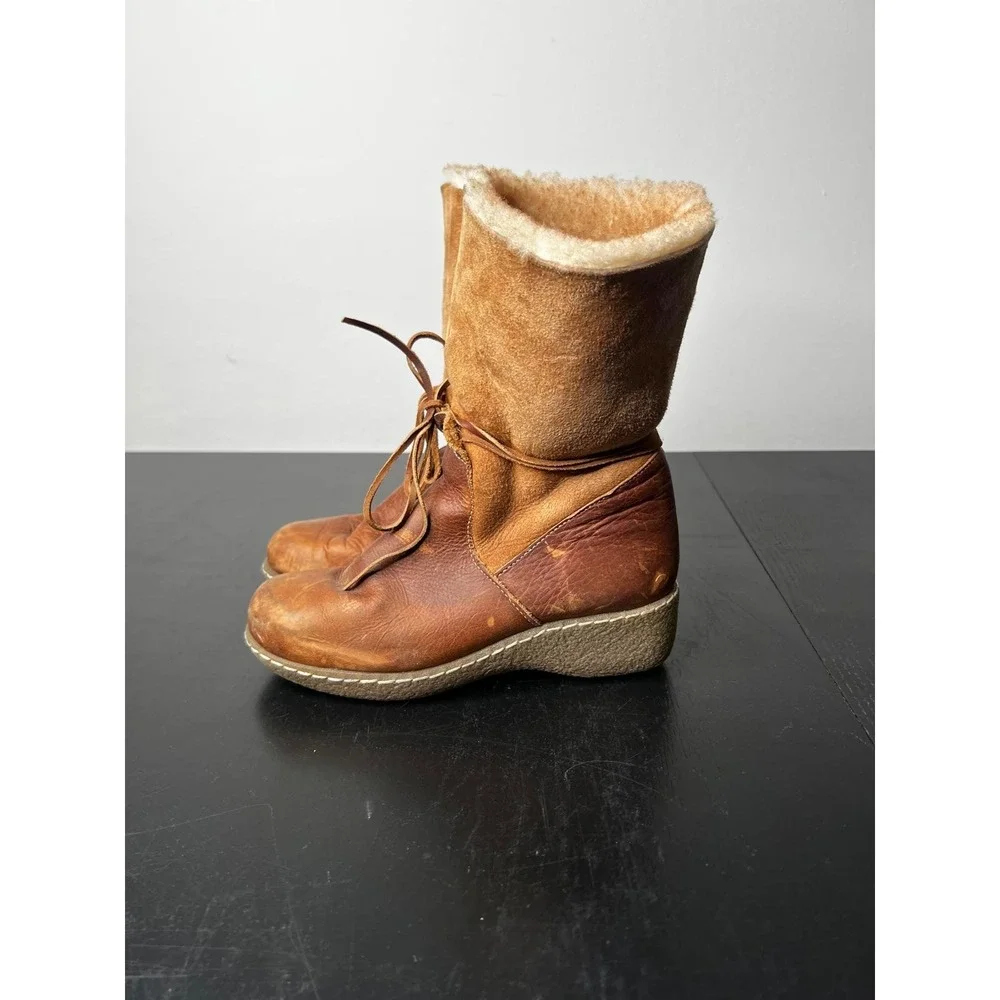 MAXINE Women's Brown Shearling Winter‎ Boots Size 6